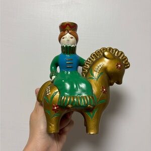 Hand-Painted Green and Gold Figurine